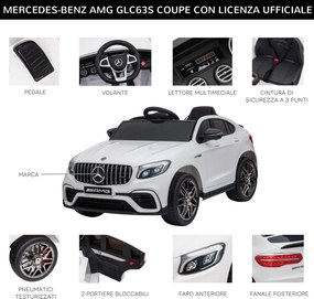 Macchina Elettrica per Bambini 12V con Licenza Mercedes GLA 45 AMG Bianca...