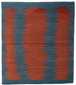 Kilim Tappeto 120 x 110 Rosso (Iran) Tessuto A Mano