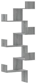 Scaffale angolare muro grigio sonoma 45x45x147 cm multistrato