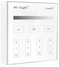 Pannello Full Touch WiFi Dimmer 4-Zone base magnetica - White
