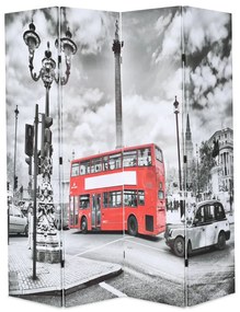 Paravento Pieghevole 160x170 Cm Stampa Bus Londra Bianco E Nero /
