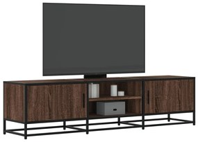 Mobile tv rovere marrone 160x35x41 cm legno multistrato metallo