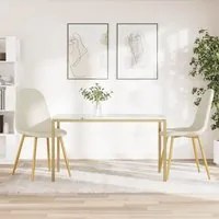 Sedie da Pranzo 2 pz Bianco Crema in Velluto 325677