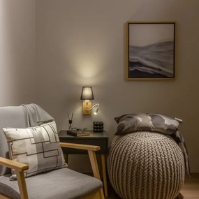 Brilagi - Applique a LED NUBILA WOOD 1xE27/25W/230V + LED/3W quercia/nero