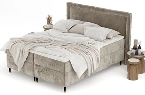 Letto boxspring beige con spazio contenitivo 180x200 cm Voyage - Maison de Rêve