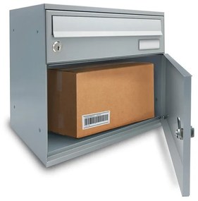 Cassetta postale ALUBOX  EASYBOX 2 posti formato rivista in acciaio grigio chiaro opaco L 40 x P 27 x H 33 cm