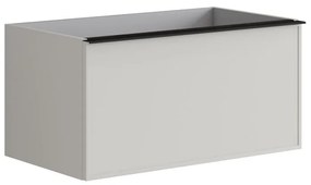 Mobile da bagno sotto lavabo Pixel laccato opaco grigio pastello L 80 x H 40 x P 45.5 cm 2 cassetti, lavabo non incluso