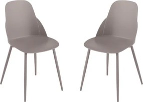 Sedia in polipropilene Tortora con gambe in metallo - MILA 2 sedie