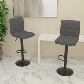 Sgabelli Da Bar 2 Pz İn Tessuto Grigio Scuro /