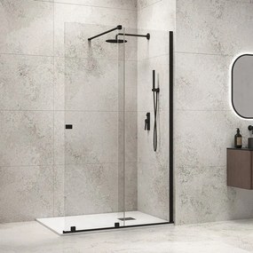 Parete doccia walk in scorrevole 150 cm finitura nera | KNM4000W-N - KAMALU