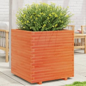 Fioriera Giardino Marrone Cera 70x70x72,5cm Legno Massello Pino /