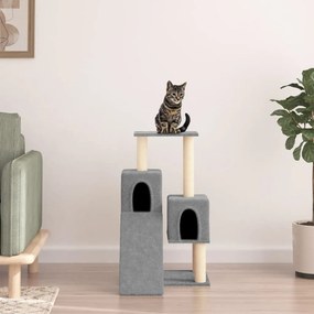 Albero Per Gatti Con Tiragraffi İn Sisal Grigio Chiaro 82 Cm /