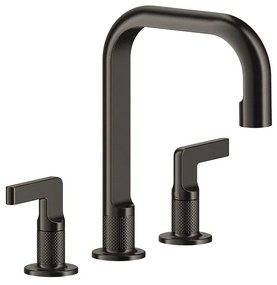 Gruppo Lavabo medio 3 Fori con maniglie a leva con scarico Nero Xl inciso 58013 Gessi