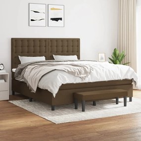 Giroletto A Molle Con Materasso Marrone Scuro 160x200cm Tessuto /