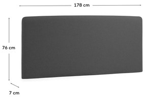 Kave Home - Testiera Dyla nera sfoderabile per letto da 160 cm