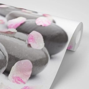 Carta da parati – Pietre del benessere con petali