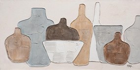 Dipinto su tela Bottiglie 2, multicolore 120 x 60 cm