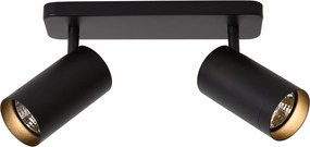 Plafoniera moderna nera 2 luci GU10 70mm - Jeana Luxe