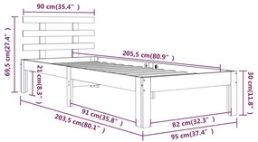 Giroletto in Legno Massello 90x200 cm