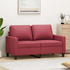 Divano A 2 Posti Rosso Vino 120 Cm İn Similpelle /