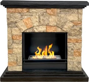 Camino a bioetanolo da terra Belluno effetto pietra L105xP38xH100 cm