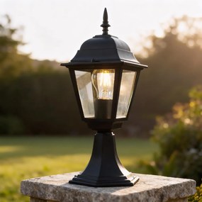 Paletto Lampione Vintage 40cm E27 IP54 Nero - Serie Alfieri