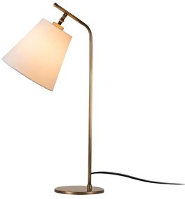 Lampada da tavolo bianca/color bronzo con paralume in tessuto (altezza totale 67 cm) Salihini – Opviq lights