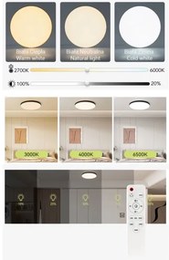 Plafoniera LED dimmerabile LED/30W/230V 3000-6500K diametro 30 cm nero + +TC