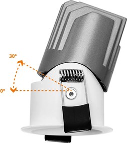 Faro LED da Incasso 6W Foro Ø45mm IP65 CCT UGR19 con driver Philips Colore Bianco Variabile CCT