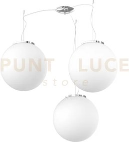Mars sospensione spostabile montatura cromo vetro bianco d.35 cm 3 ...