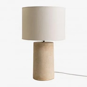 Lampada da tavolo Dianta in lino e fibra di vetro Bianco - Sklum