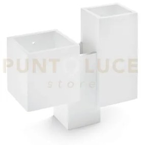 Applique heraea parete 3 luci up/down bianca in gesso attacco g9 28...