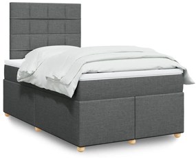 Giroletto A Molle Con Materasso Grigio Scuro 120x200 Cm Tessuto /