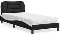 Letto con Materasso Nero e Bianco 80x200 cm in Similpelle 3208687