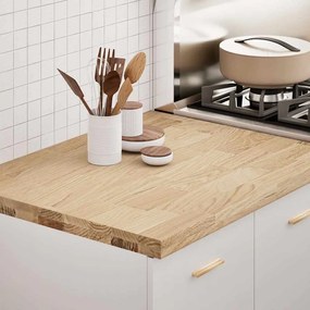 Piano Di Lavoro Cucina 80x63,5x4 Cm Legno Massello Rovere /