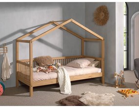 Letto per bambini in rovere colore naturale con letto estraibile 90x200 cm Forrest - Vipack