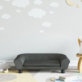 Divano Per Bambini Grigio Scuro 70x45x26 Cm İn Velluto /