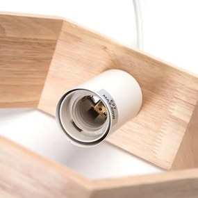 Aigostar - Lampada a sospensione in legno su cavo 1xE27/60W/230V pino