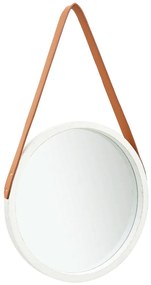 Specchio Da Parete Con Cinghia 40 Cm Bianco /