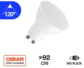 Faretto LED GU10 8W, angolo 120°, CRI92, No-Flickering - OSRAM LED Colore Bianco Caldo 3.000K