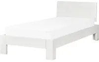 Letto in legno di pino bianco Dimensioni singole 90 x 200 Testiera a doghe minimalista