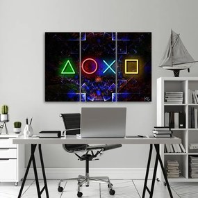 Quadro su tela 3  pannelli, Console di gioco  Dimensioni Tappeti 90x60