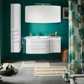 Mobile sottolavabo e lavabo Contea per vasca a sinistra bianco lucido L 117 cm