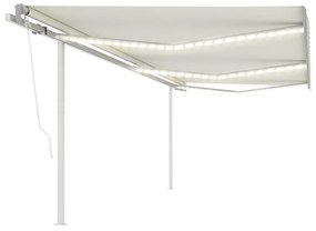 Tenda da Sole Automatica con Sensore Vento e LED 6x3,5 m Crema
