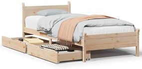 Letto senza materasso 90x190 cm in legno massello di pino
