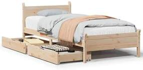 Letto senza materasso 90x190 cm in legno massello di pino