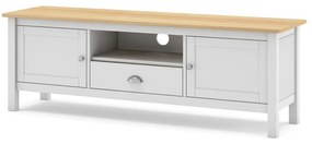Tavolo TV in pino bianco/naturale 158x53 cm Misti - Marckeric