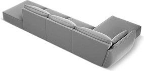 Divano angolare grigio chiaro (con penisola a sinistra/con chaise lounge) con rivestimento in velluto Vanda – Mazzini Sofas