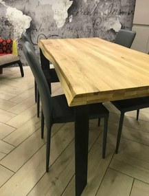 Tavolo da pranzo in legno massello spessore 6 con gambe in metallo 180 x 90