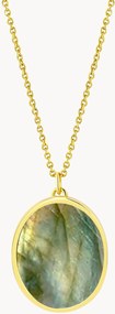 Collana placcata in oro con ciondolo in labradorite Neo